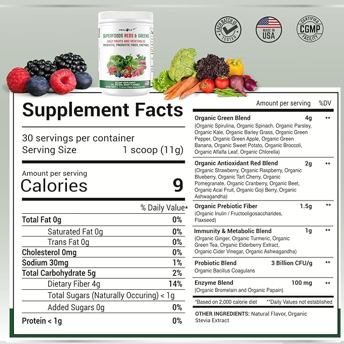 Superfoods Reds and Green Organic Daily 11.64 oz