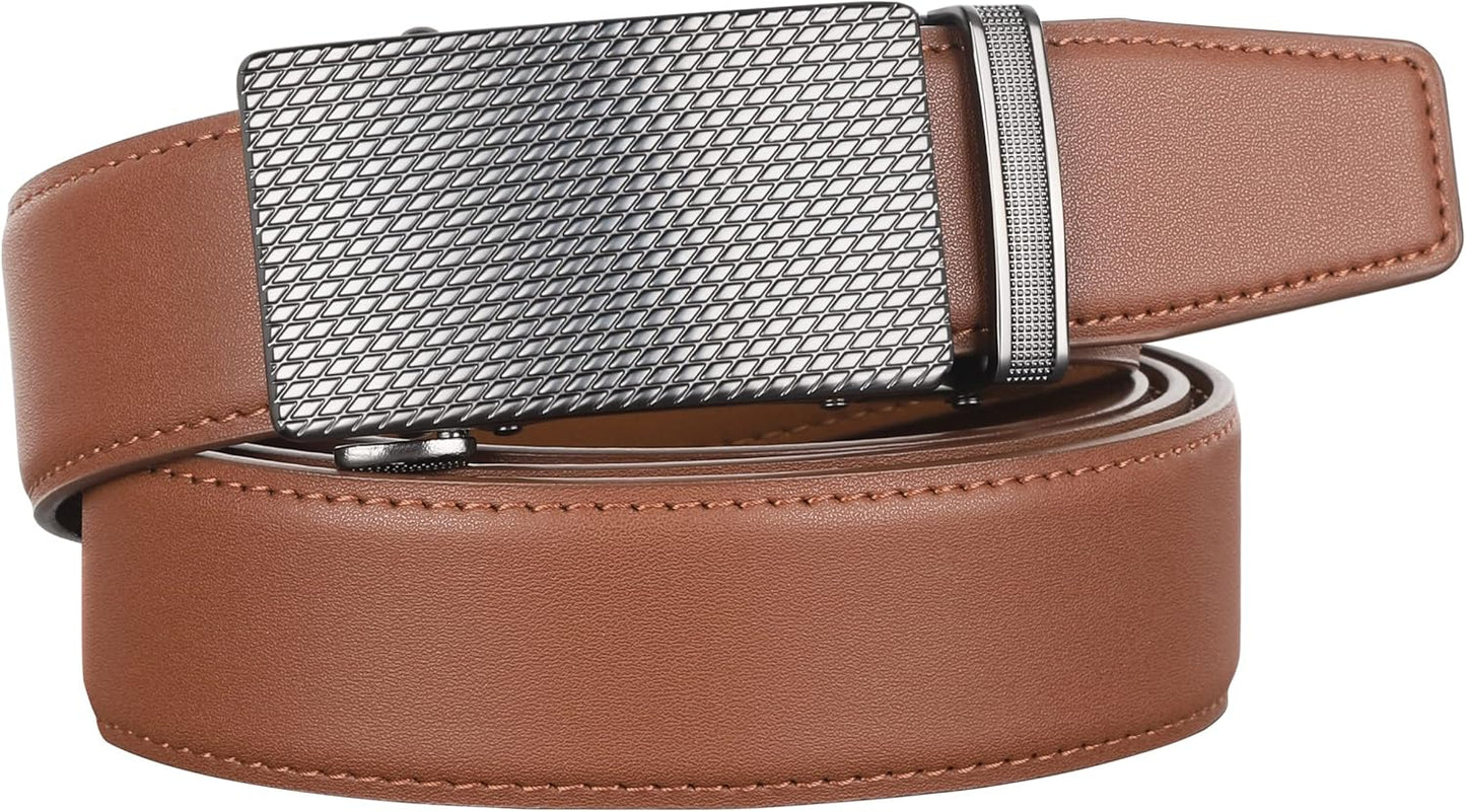 Zitahli Belt Men, Ratchet Belt Dress with 1 3/8" Premium Leather,Slide Belt with Easier Adjustable Automatic Buckle