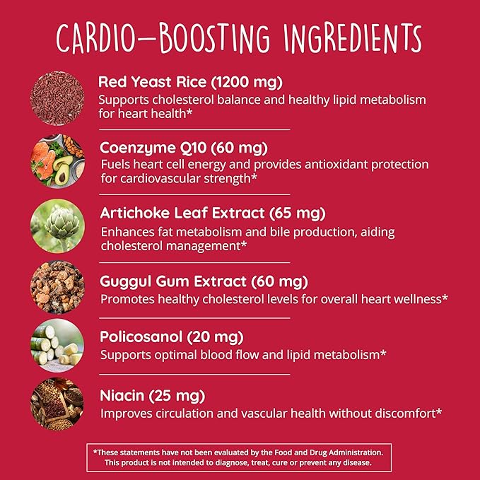 Happy Healthy Hippie Red Yeast Rice with CoQ10 Supplement & Vegan Collagen Builder w/Hyaluronic