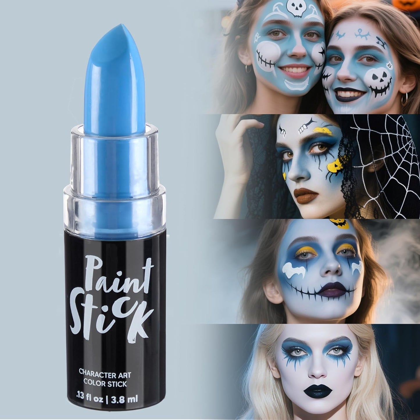 Spooktacular Creations Halloween Face Body Paint Lipstick for Adult, Clown SFX Foundation Cream Makeup for Sports Festival or Stage Makeup Cosplay Party Dress Up (0.13 Oz, Blue)