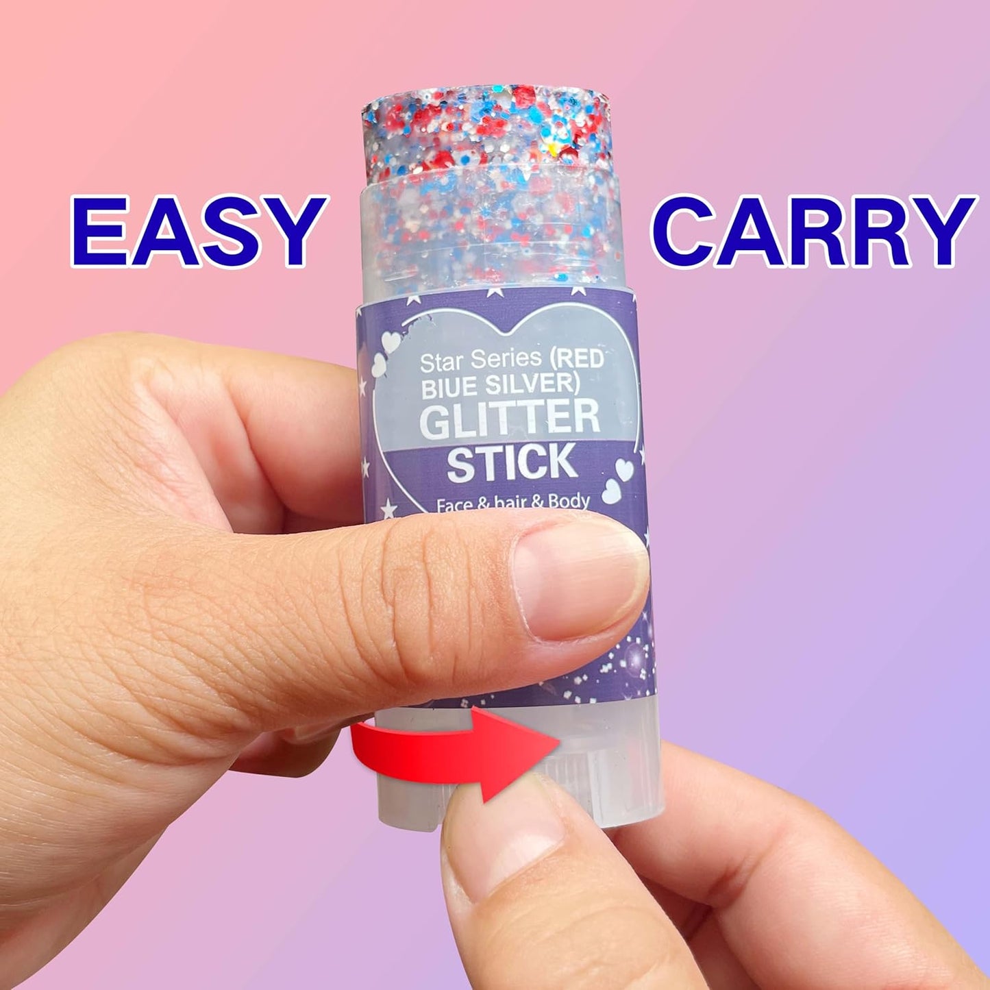 Red White Blue Hair Glitter Stick for Kids,Patriotic Face Body Glitter,4th of July Accessories,Fourth of July Outfits for Women,Patriotic Day Memorial Day Waterproof Chunky Glitter Makeup