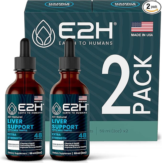 E2H Liver Support Supplement with Milk Thistle (2 Bottles)