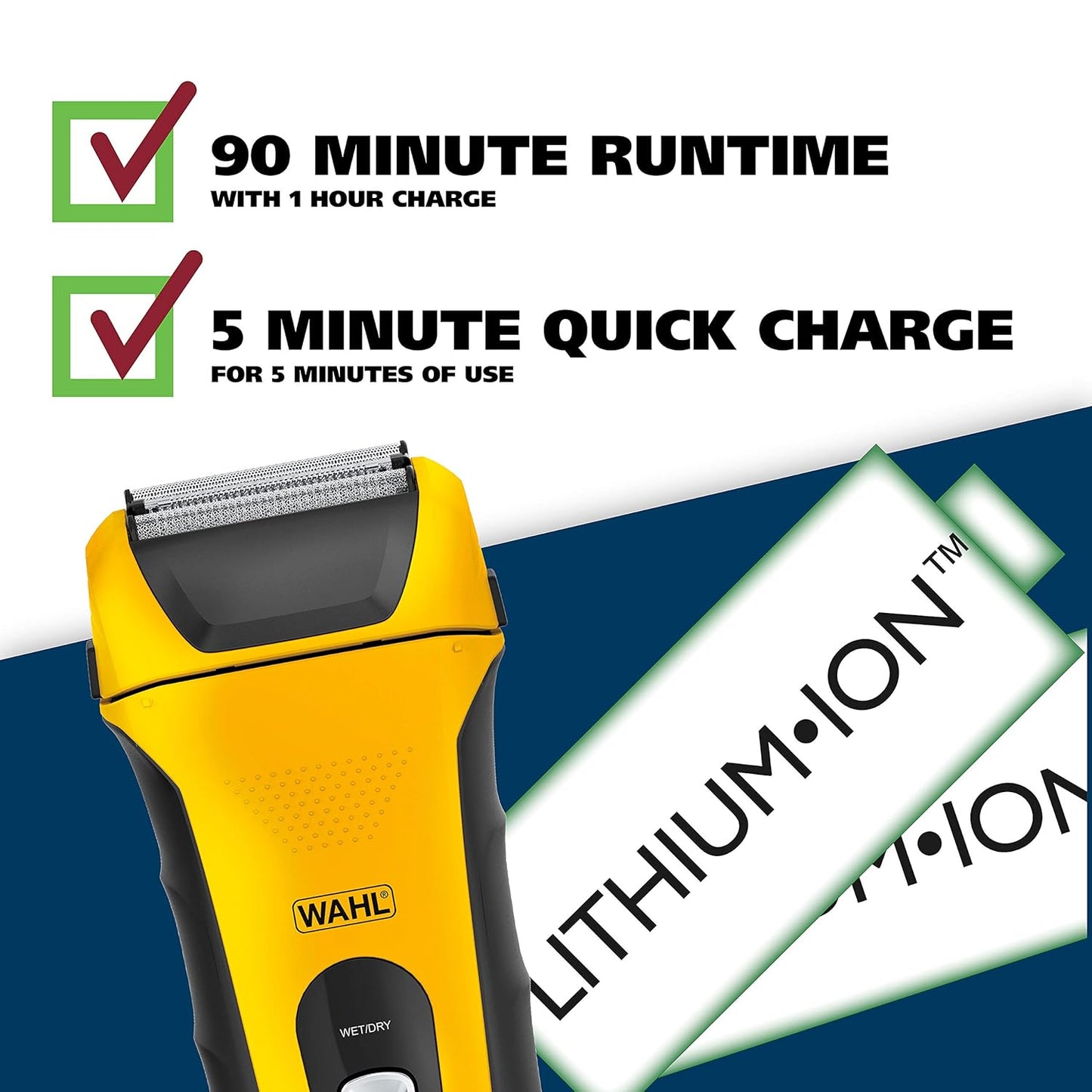 Wahl 7061-100 LifeProof Rechargeable WaterProof Wet/Dry Lithium-ion Shaver