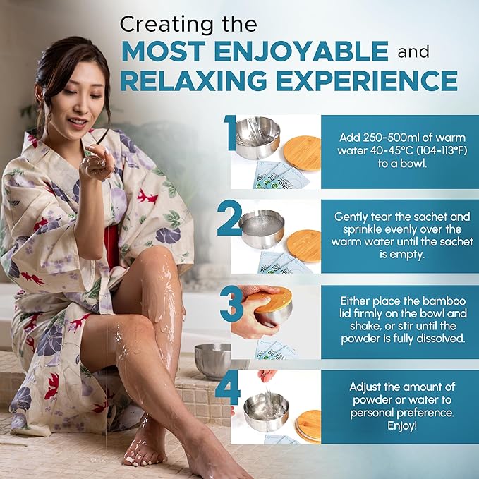 Premium Massage Gel Powder (Pack of 3) | 5g Travel Sachet Makes 500ml/ 16.9 fl oz | Made in Japan | Paraben & Glycerine Free