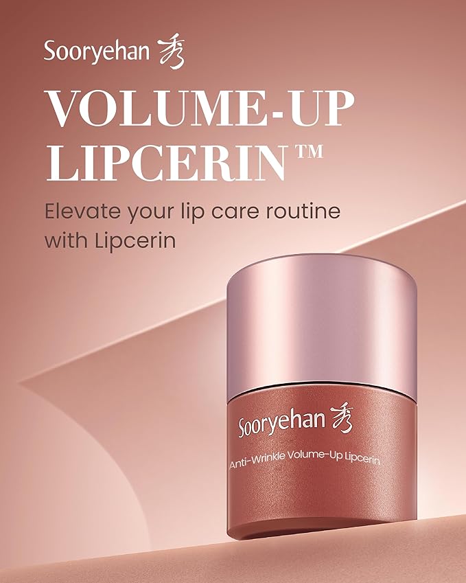 Sooryehan Volume Up Lipcerin (0.5fl oz) - Age-Defying, Plumping, Hydrating, Nourishing Lip Balm Care for Dry, Chapped Lips. Korean Skin Care. Peptides, Collagen, Shea Butter