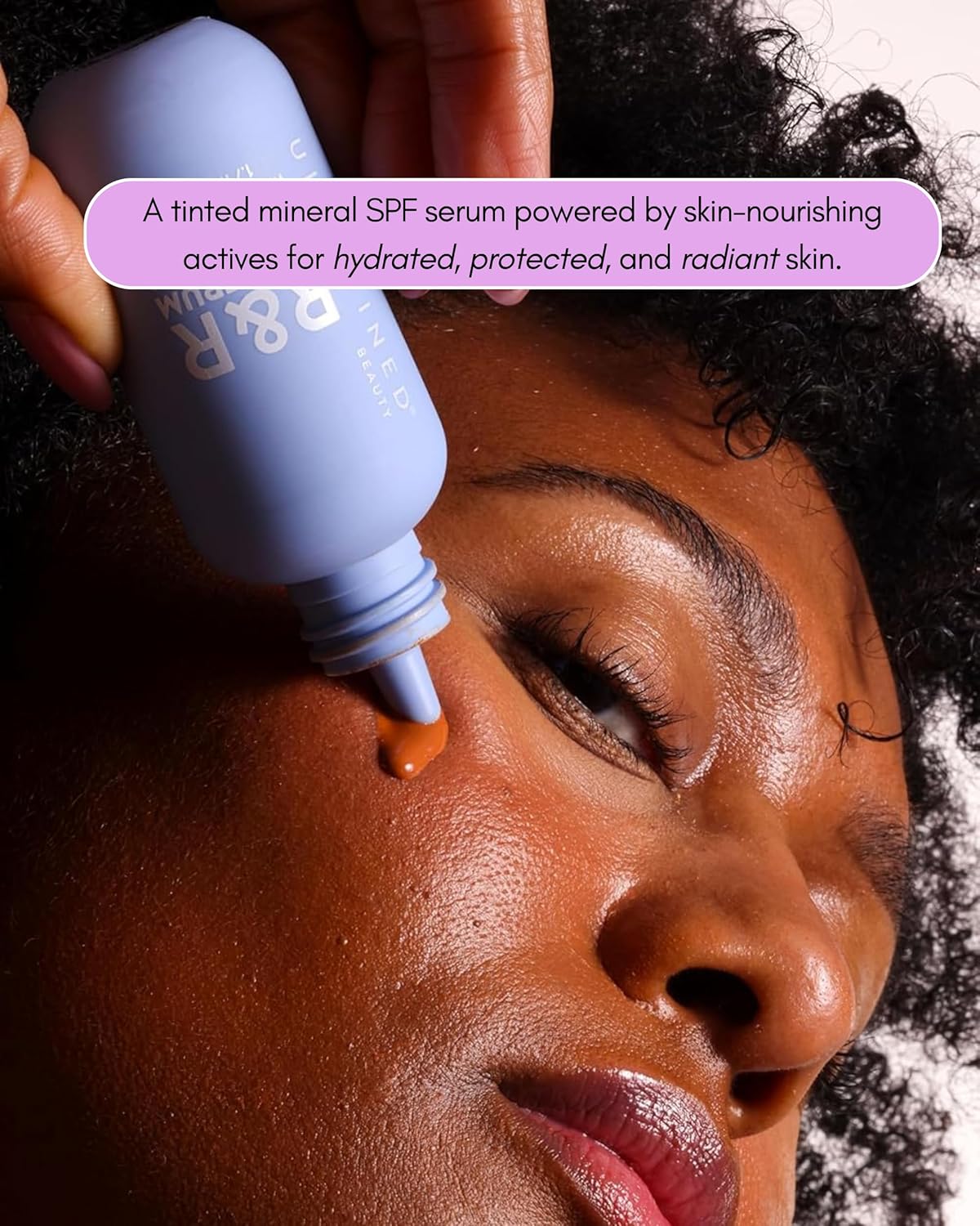 Undefined Beauty R&R Sun Serum SPF 50 PA++++ Tinted Mineral Sunscreen with Niacinamide, Water Resistant Broad Spectrum Protection & Blue Light Defense (Deep Tint)