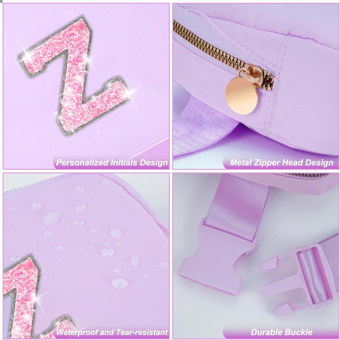 Gifts for Girls Teens Kids - Birthday Gifts for Daughter Sister Her,Teen Girl Essentials,Travel Essentials,Cute Teen Trendy Stuff Waist Packs Belt Bag Crossbody Bag | Lavender,Initial Z