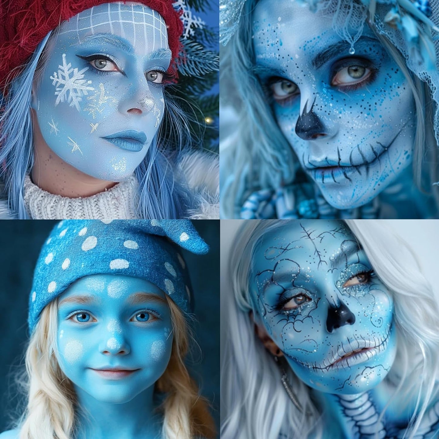 BOBISUKA Light Blue Face Paint Stick – Sweatproof Eye Black for Baseball Football Softball Sports, High Coverage Halloween Makeup Cosplay SFX – Ideal for Ice Fairy, Frost Spirit, Mermaid Looks