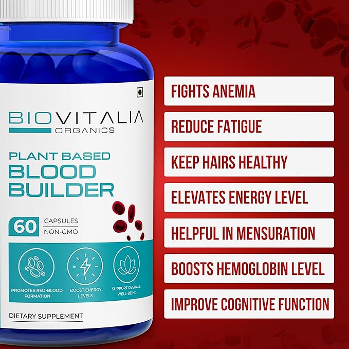 Plant Based Blood Builder Capsules Iron 1000mg - 60 Capsule