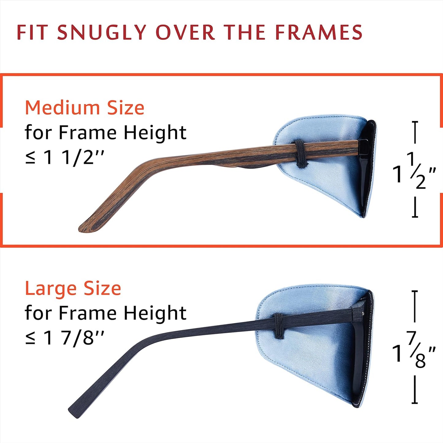 Astropic Silk Eye Patch for Adults Kids Glasses to Cover Either Eye (Medium, Sky Blue)