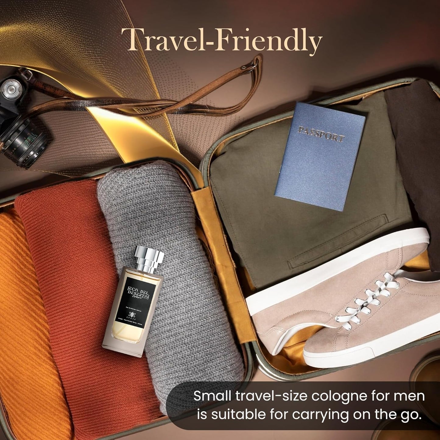 Eco del Deserto Men's Cologne Eau De Parfum 3.4 Fl Oz - Rugged & Adventurous Desert Essence - Long-Lasting Fragrance for Men