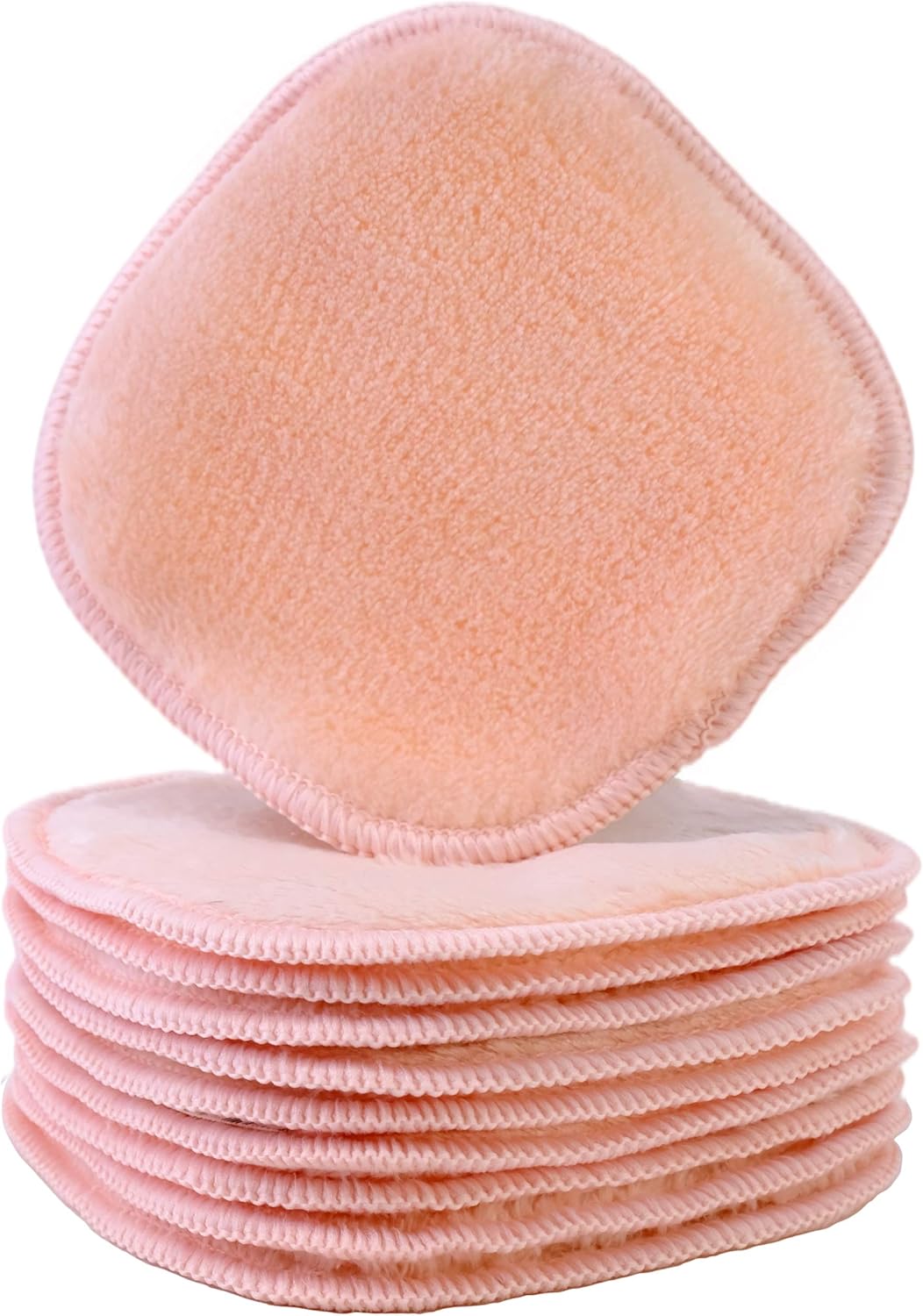 Polyte Premium Hypoallergenic Microfiber Fleece Makeup Remover and Facial Cleansing Cloth, 5 x 5 in, 10 Pack (Light Coral)