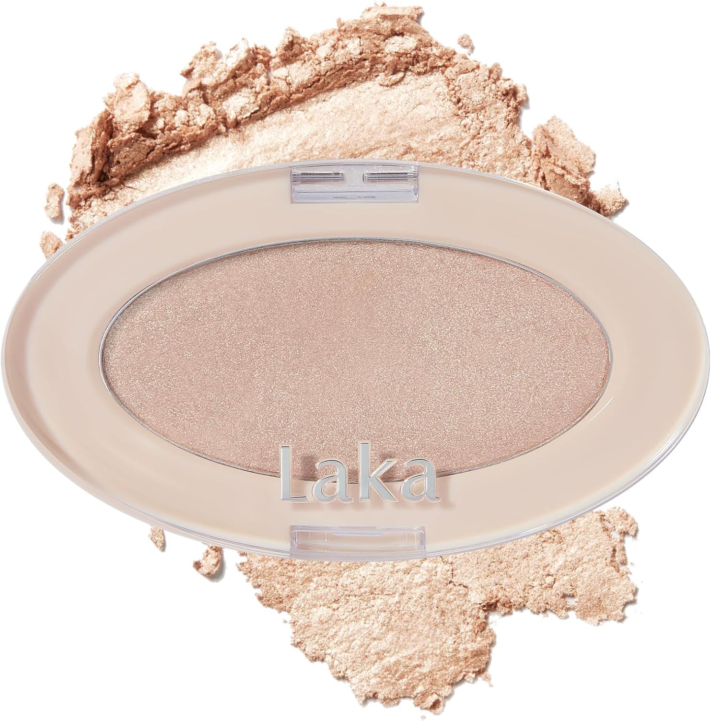 Laka Dream Beam Highlighter, Hydrating Powder Highlighter with Hyaluronic Acid & Chamomile for Radiant, Long-Lasting Glow, Glass Skin, Vegan, K-Beauty (#01 Natural Beam)