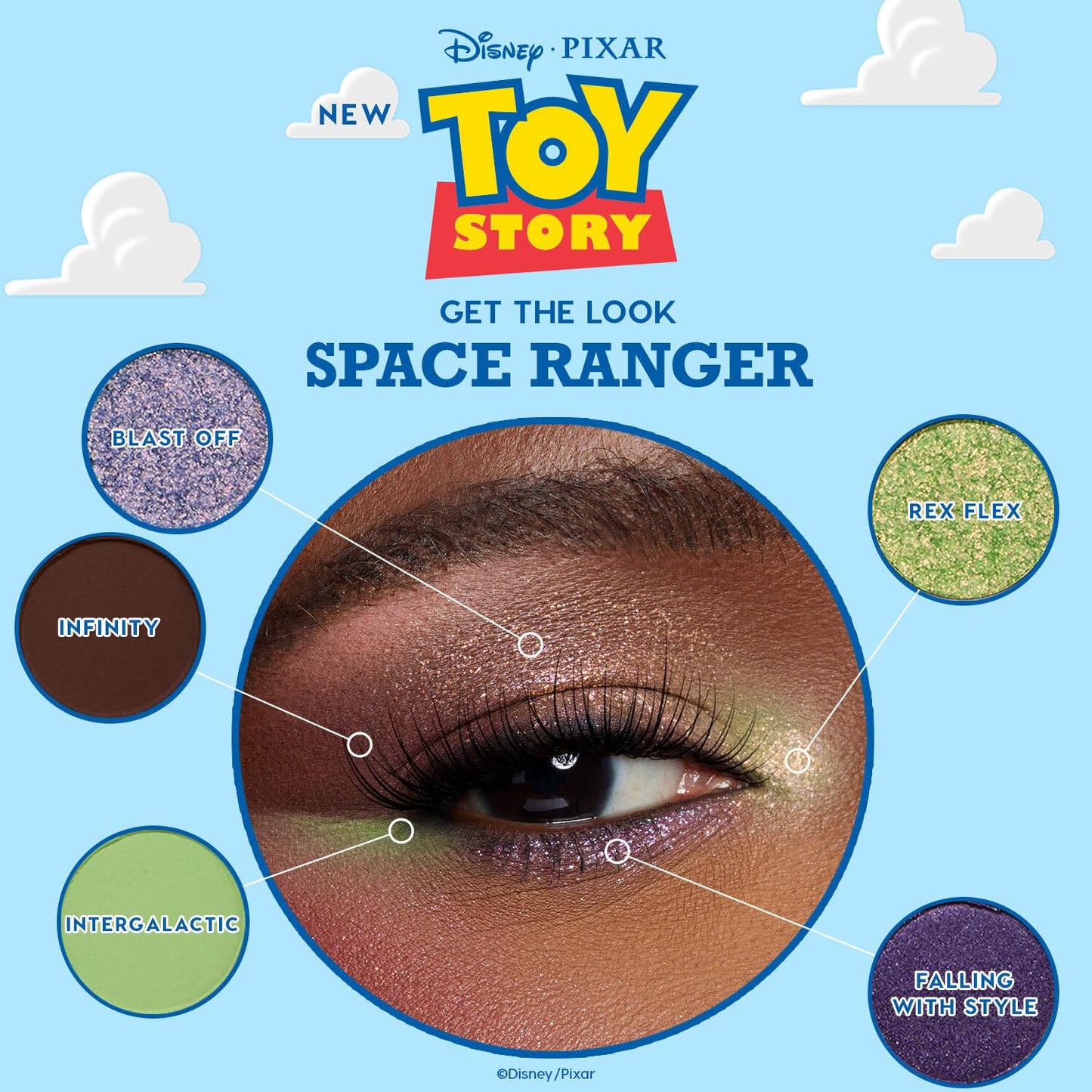 ColourPop x Toy Story Eyeshadow Palette - Multi-Colored, Limited Edition Makeup Palette with Matte & Matte Sparkle Finishes - Buildable, Blendable & High-Pigment Formula - The Toys Are Here (0.61 oz)