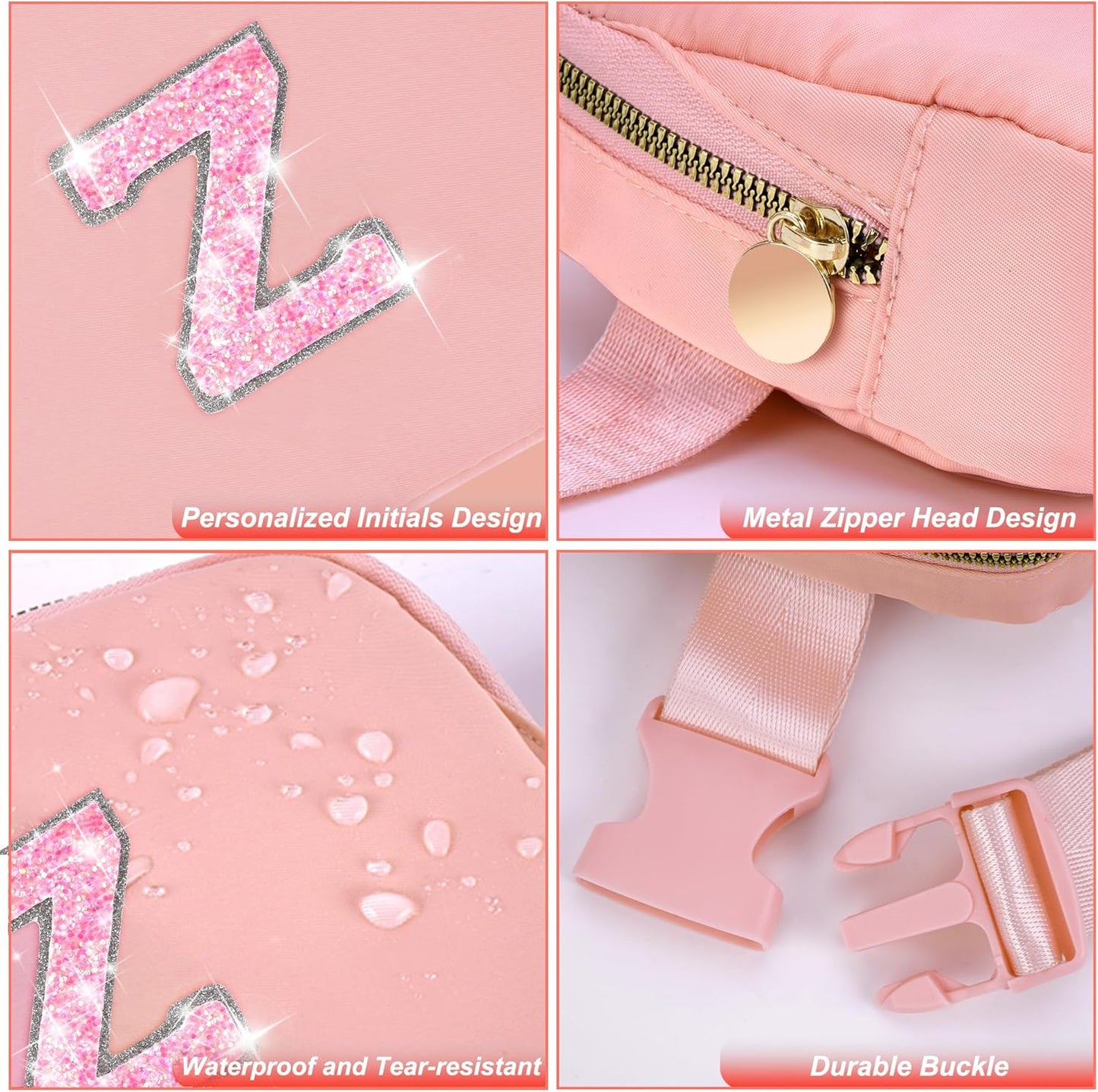 Gifts for Girls & Kids - Birthday Gifts for Daughter & Sister, Essentials for Her, Travel Essentials, Cute Teen Trendy Stuff Waist Packs Belt Bag Crossbody Bag | Peach, Initial Z