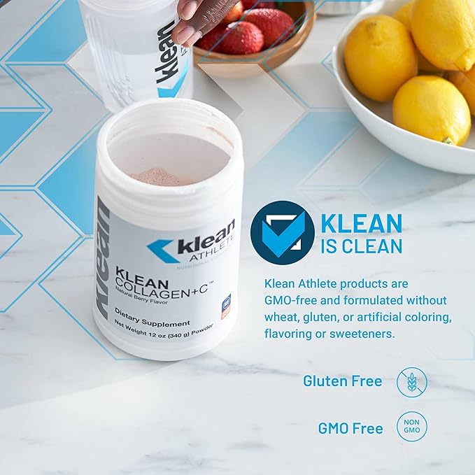 Klean ATHLETE Klean Collagen+C | Supports Musculoskeletal Health to Help Optimize Performance and Mobility | 11.8 Ounces | Natural Tropical Fruit Flavor
