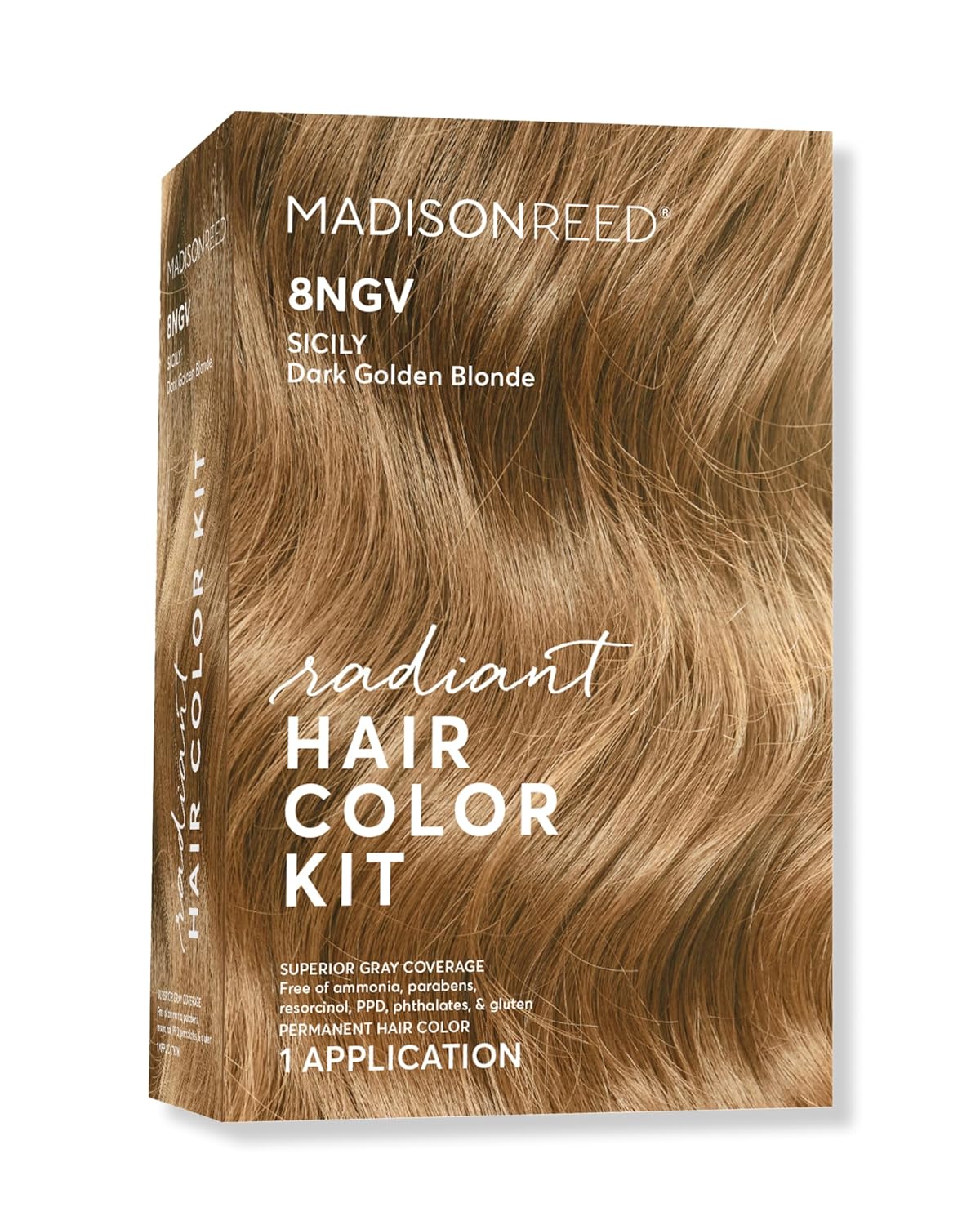 Madison Reed Radiant Hair Color Kit | 8NGV Dark Golden Blonde with Champagne Tones (Sicily) for 100% Gray Hair Coverage | Dimensional Permanent Hair Dye | PPD-Free & Ammonia-Free | 1 Pack