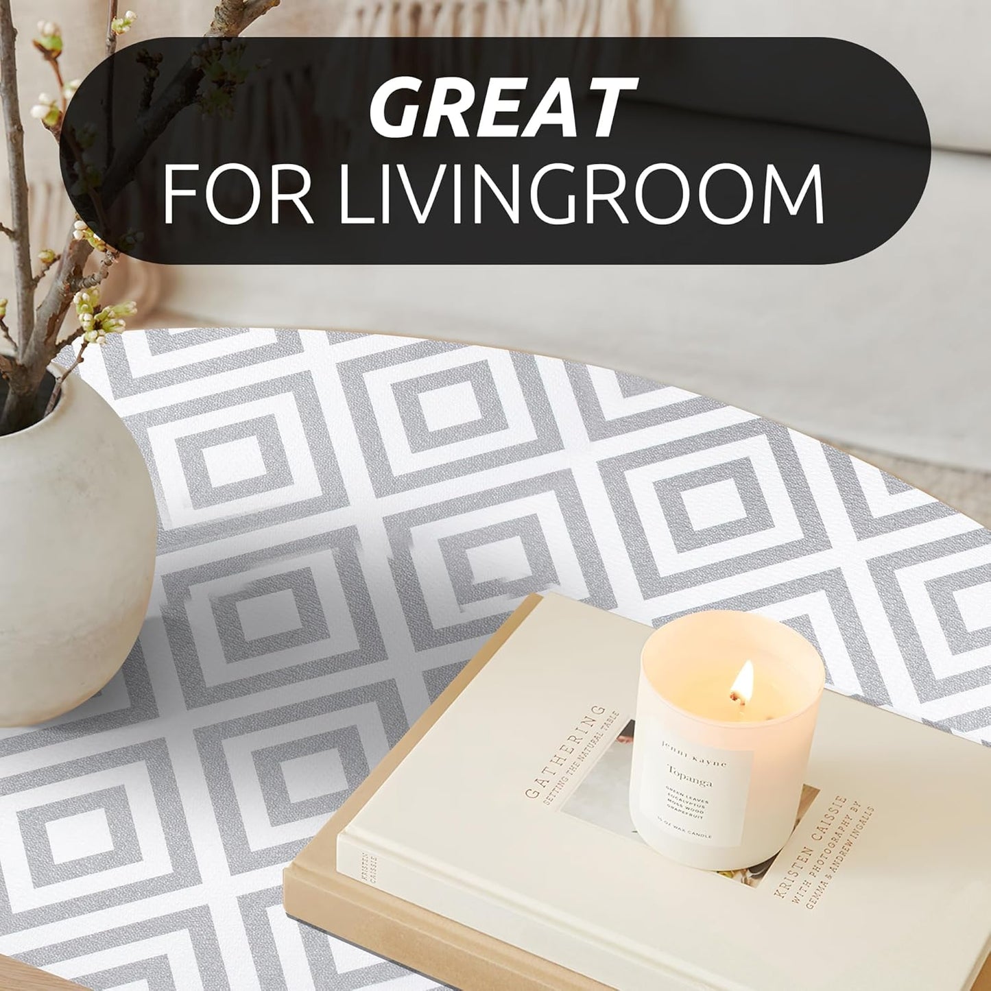 RAY STAR 18X96 Inch Shelf Liner for Kitchen Cabinets, Non-Adhesive Cabinet Liner Washable, PVC Drawer Liner for Dresser Non-Slip Bathroom (Modern Grey)(2 Roll)