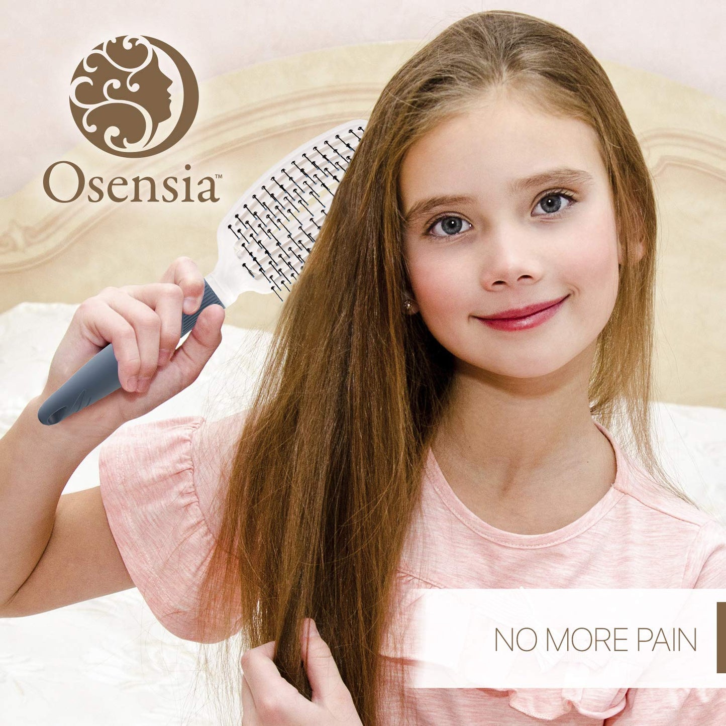 Osensia Detangling Brush for Curly Hair - Thick and Dry Hair Type. Travel Detangle Brush for Women, Men, and Kids.