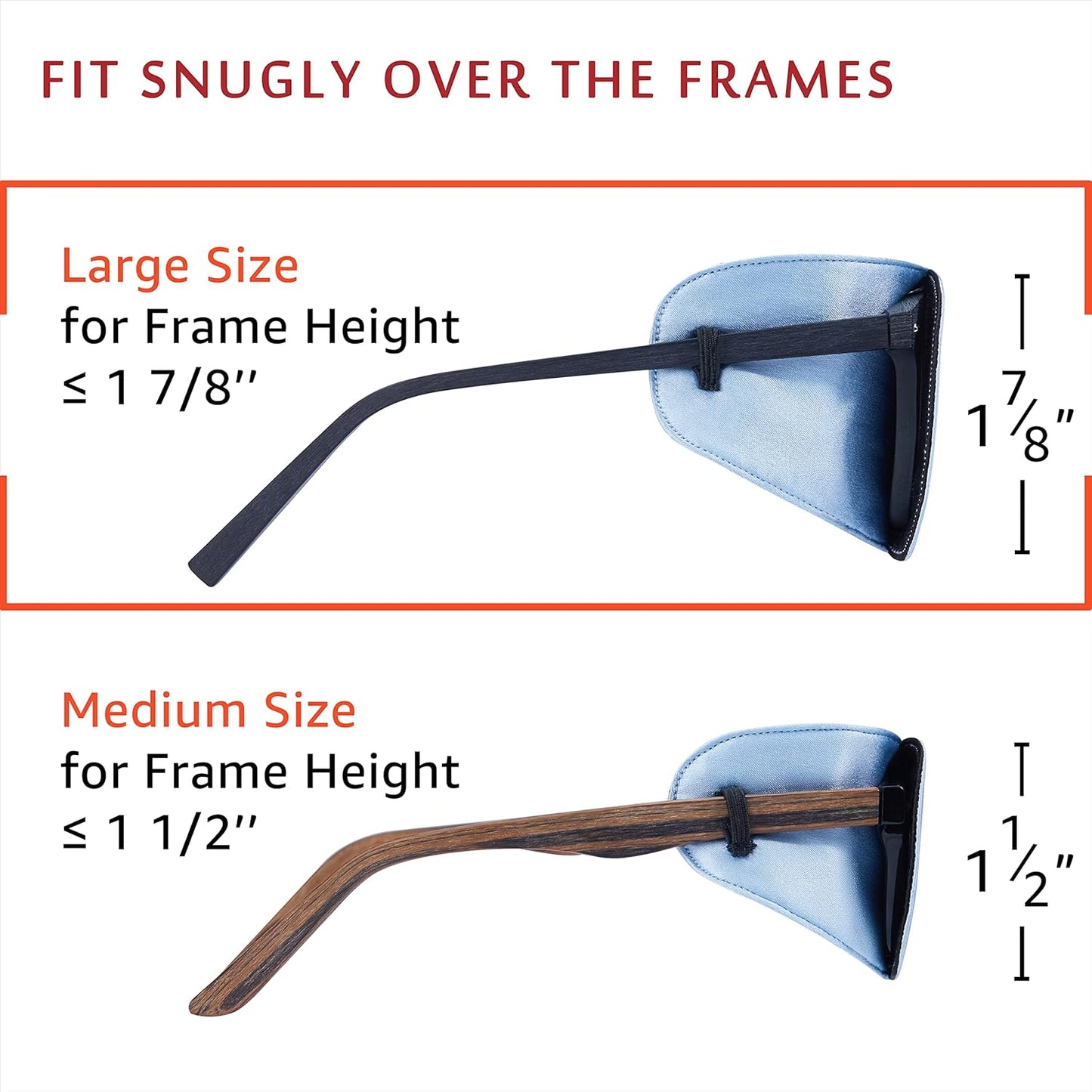 Astropic Large Silk Eye Patch for Adults Kids Big Glasses to Cover Either Eye (Large, Sky Blue)