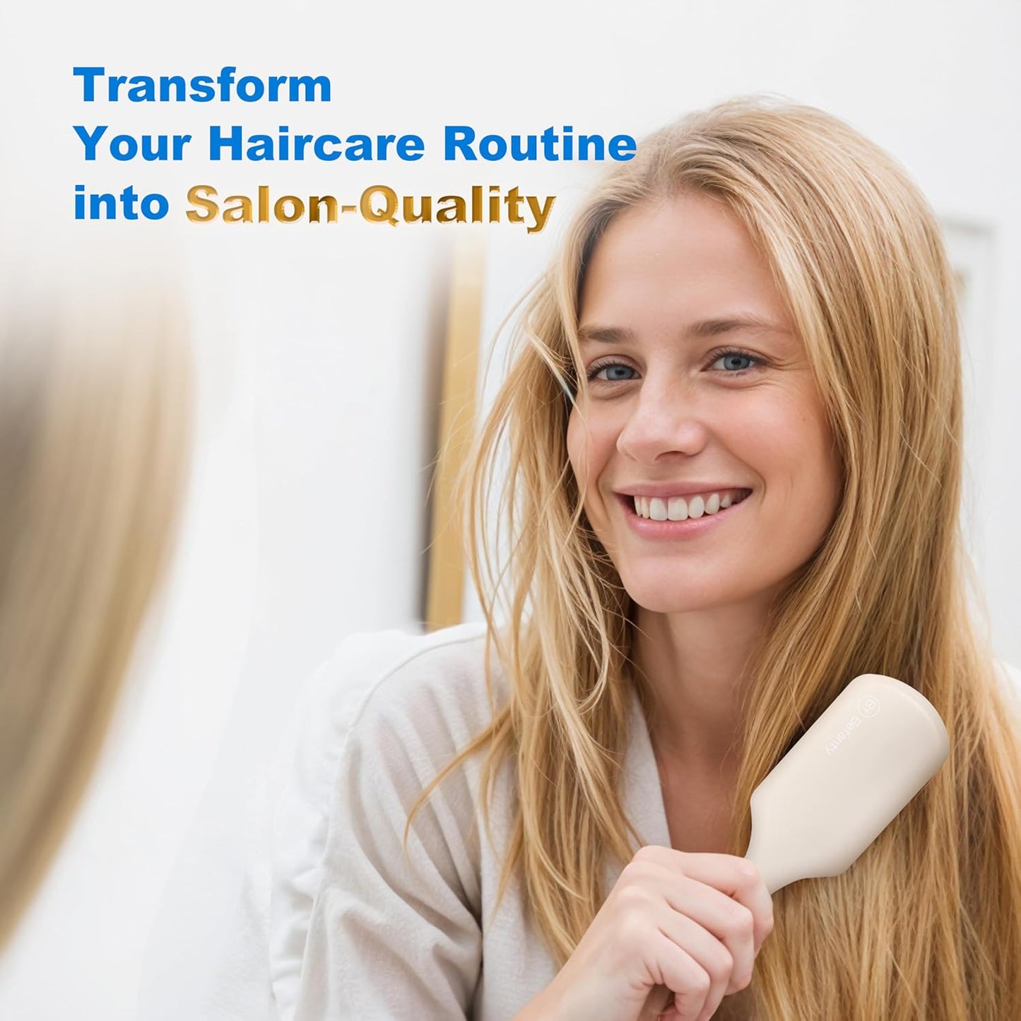 24K Gold Plated Paddle Hair Brushes for Women, Brush for Curly Hair, Detangling Brush for Wet & Dry, Detangler for All Types, Hair Styling Tool for Blow Drying, Luxury Salon Quality