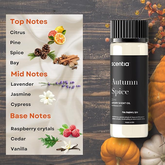 Seasonal Fragrance Oil Set – Warm Cinnamon, Lemon,Eucalyptus, Sage, Cedar & Pine Spice – 3x20ml Aromatherapy Essential Oils for Diffusers, Candle Making, Mothers Day Gift