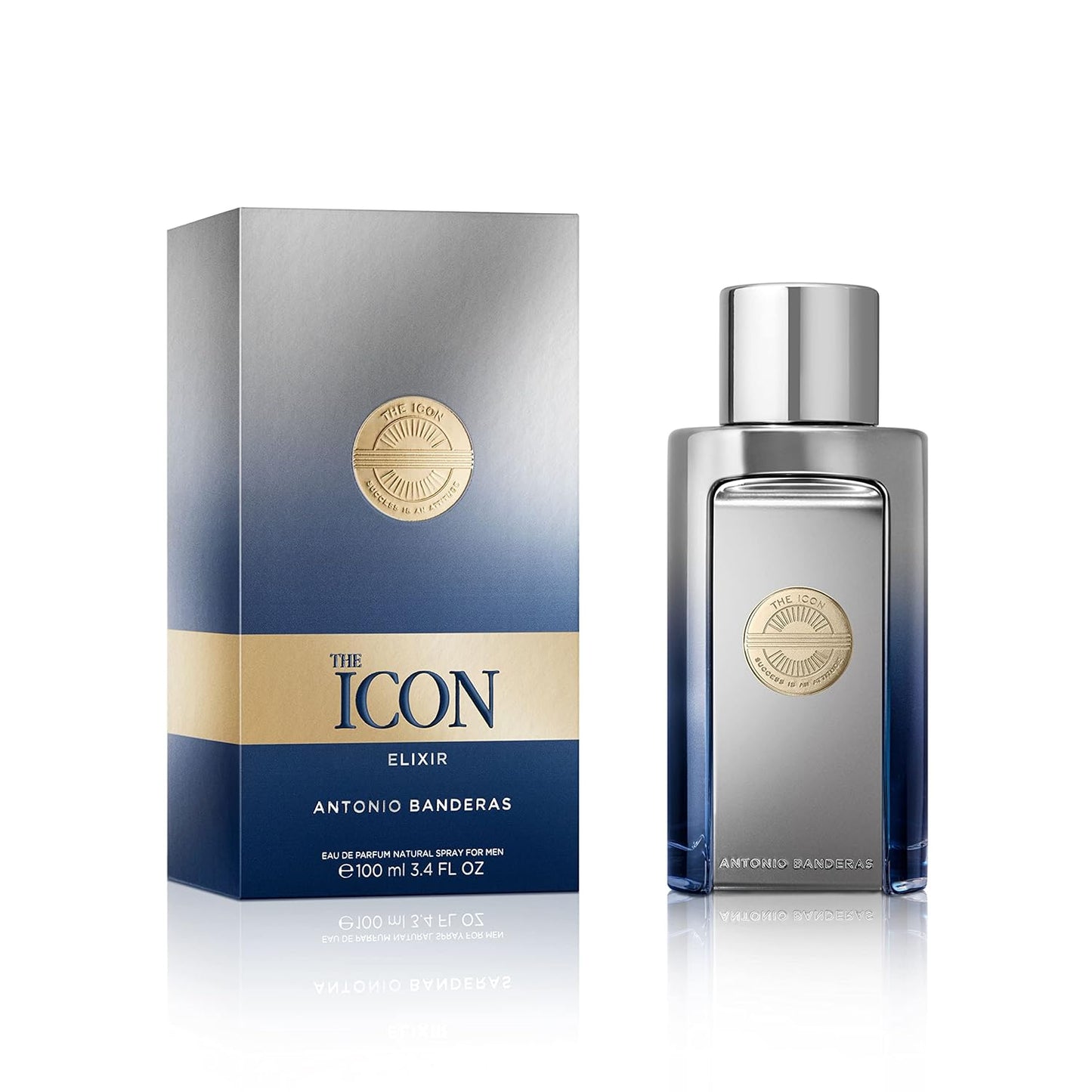 Banderas Antonio The Icon Elixir Eau De Perfume For Men - Long Lasting - Fresh, Elegant, And Sexy Scent - Spicy, Marine, And Woody Notes - Ideal For Special Events - 3.4 Fl Oz