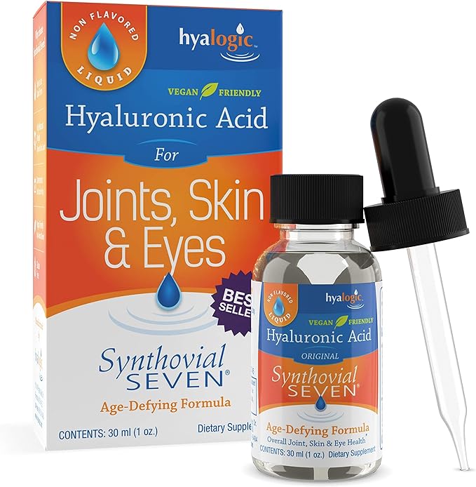 Hyalogic Synthovial Seven Hyaluronic Acid Liquid - HA Support - Vegan - 1 oz