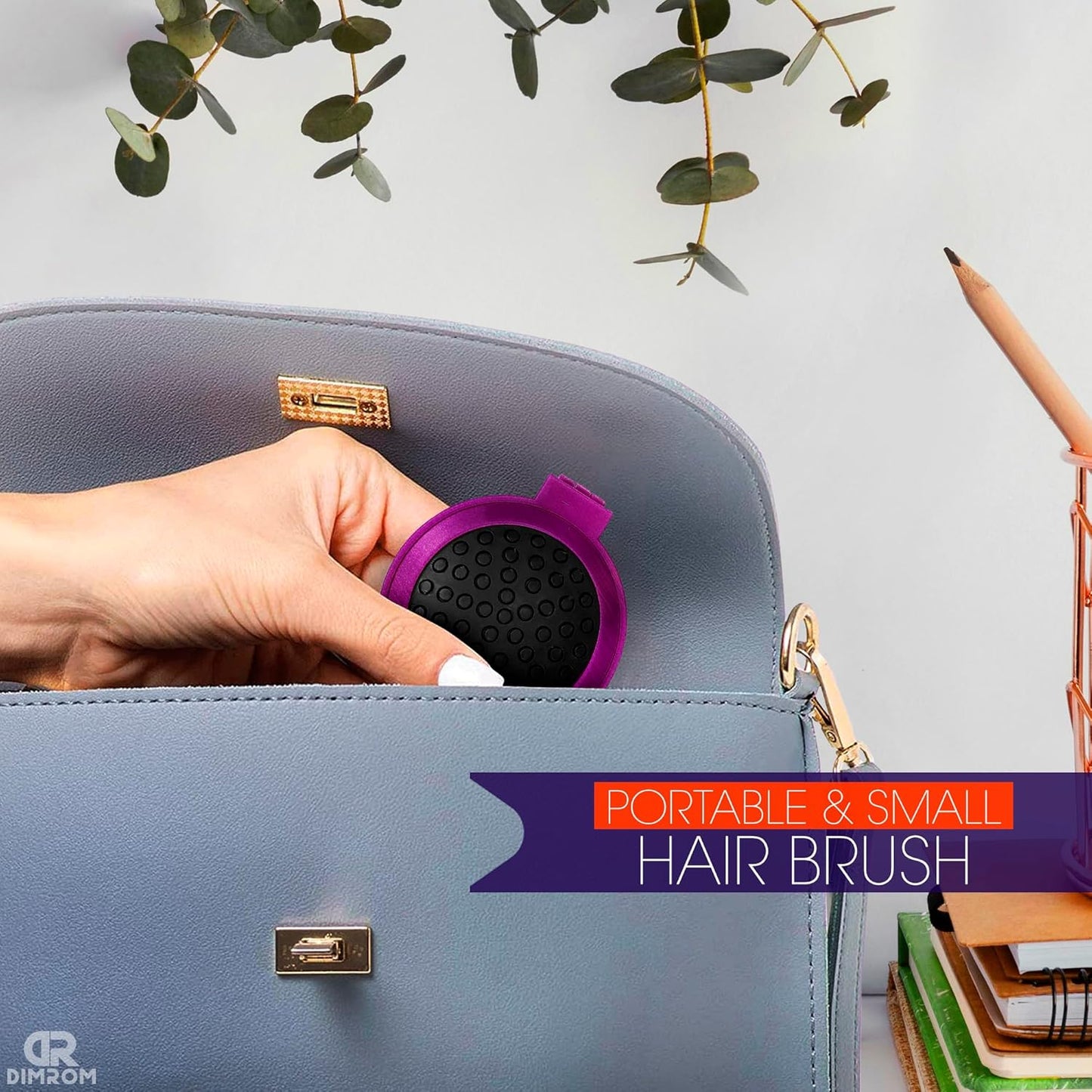 6Pcs Folding Hair Brush Set - Quality 2.5x0.8" Mini Hair Brush with Mirror for Hairstyling and Makeup on the Go - Travel-Friendly Foldable Hairbrush for Women with Soft Bristles, and Striking Colors