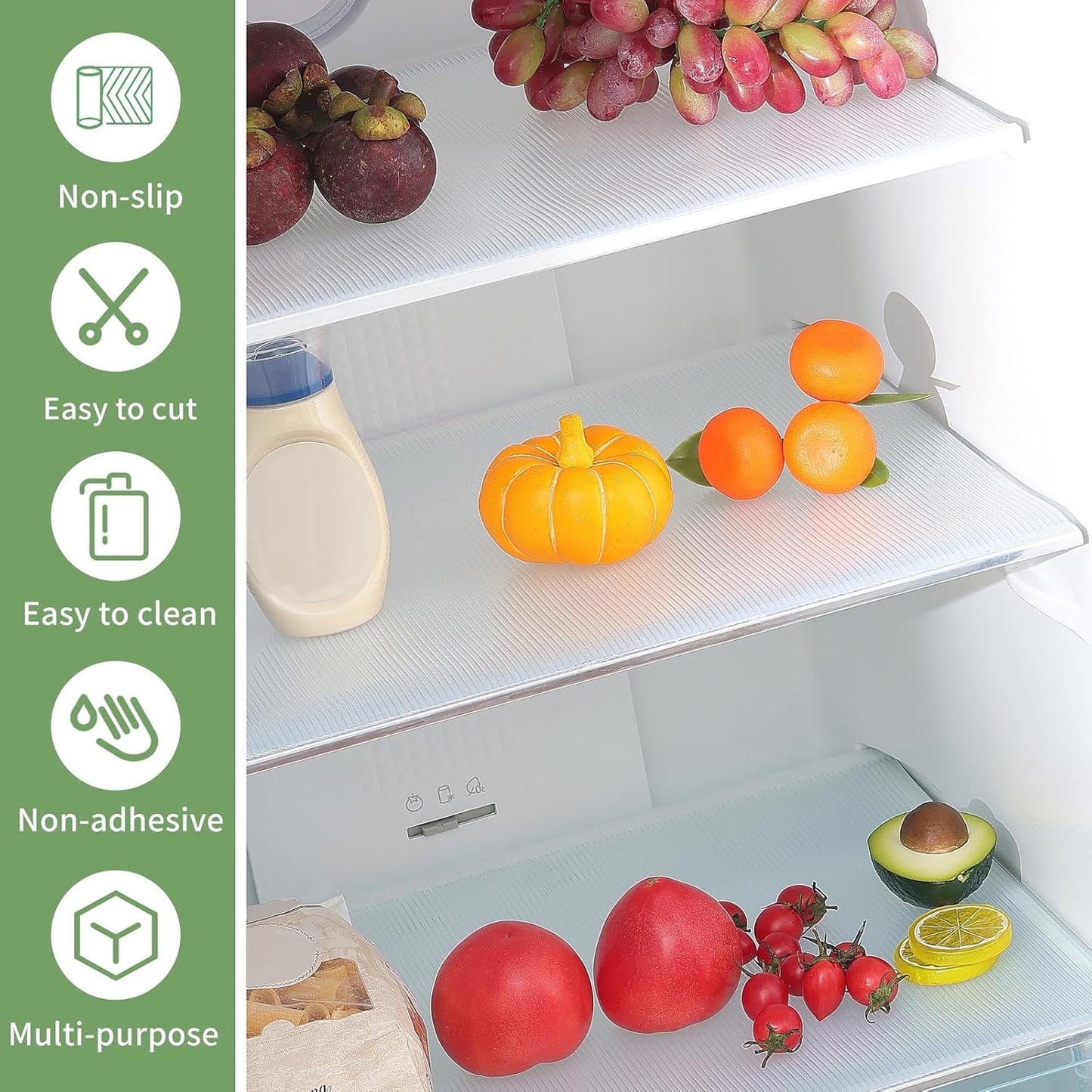 Shelf Liners 32 inch x 20 ft Shelf Liners for Kitchen cabinets nonstick Shelf Lining Drawer Mats EVA Protector for Cupboard (Clear Ribbed,32 inch x 20 ft)