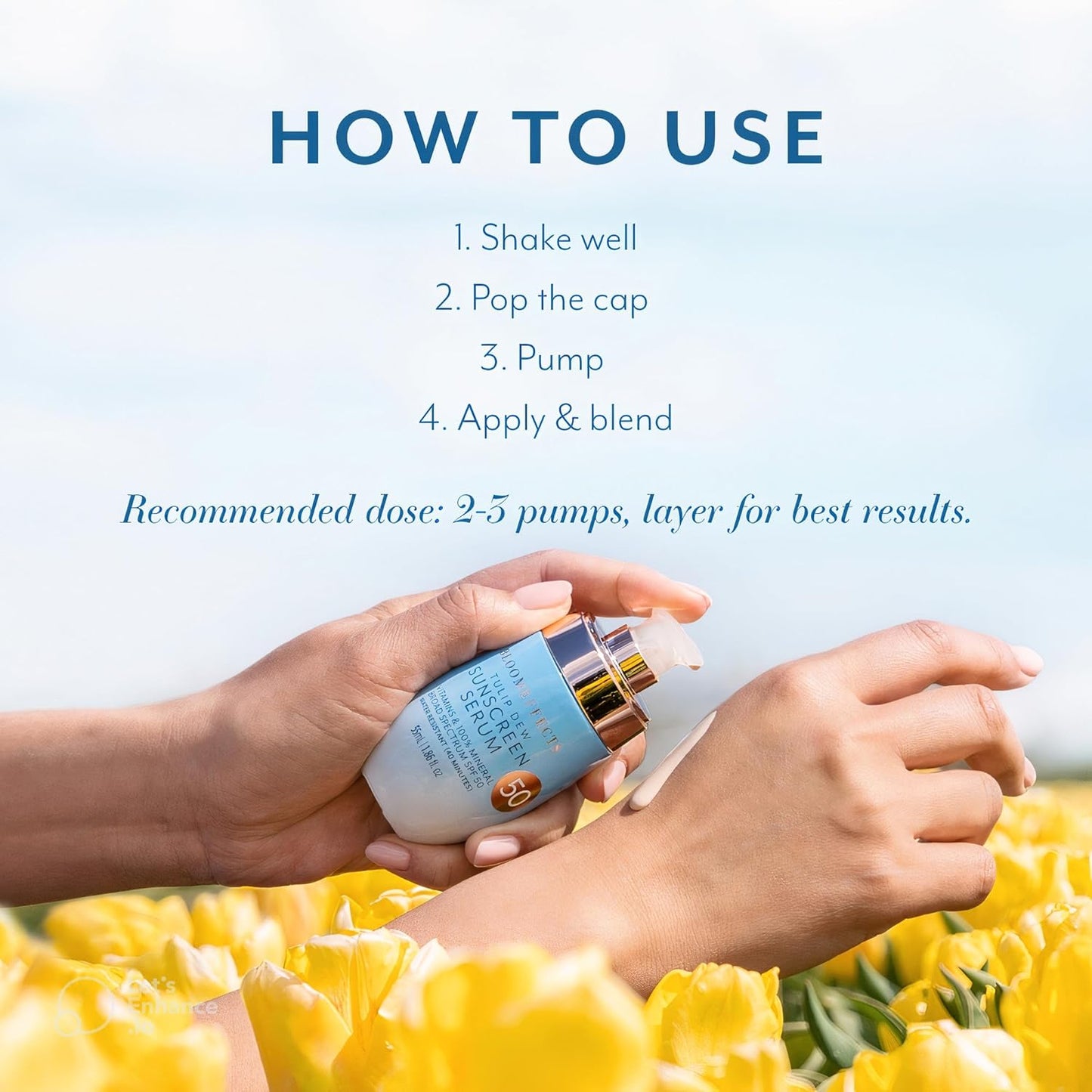 Bloomeffects - Tulip Dew Sunscreen Serum With Broad Spectrum Mineral SPF 50 (Water-Resistant Up To 40 Minutes) | Cruelty-Free Clean Beauty (1.86 fl oz | 55 ml)