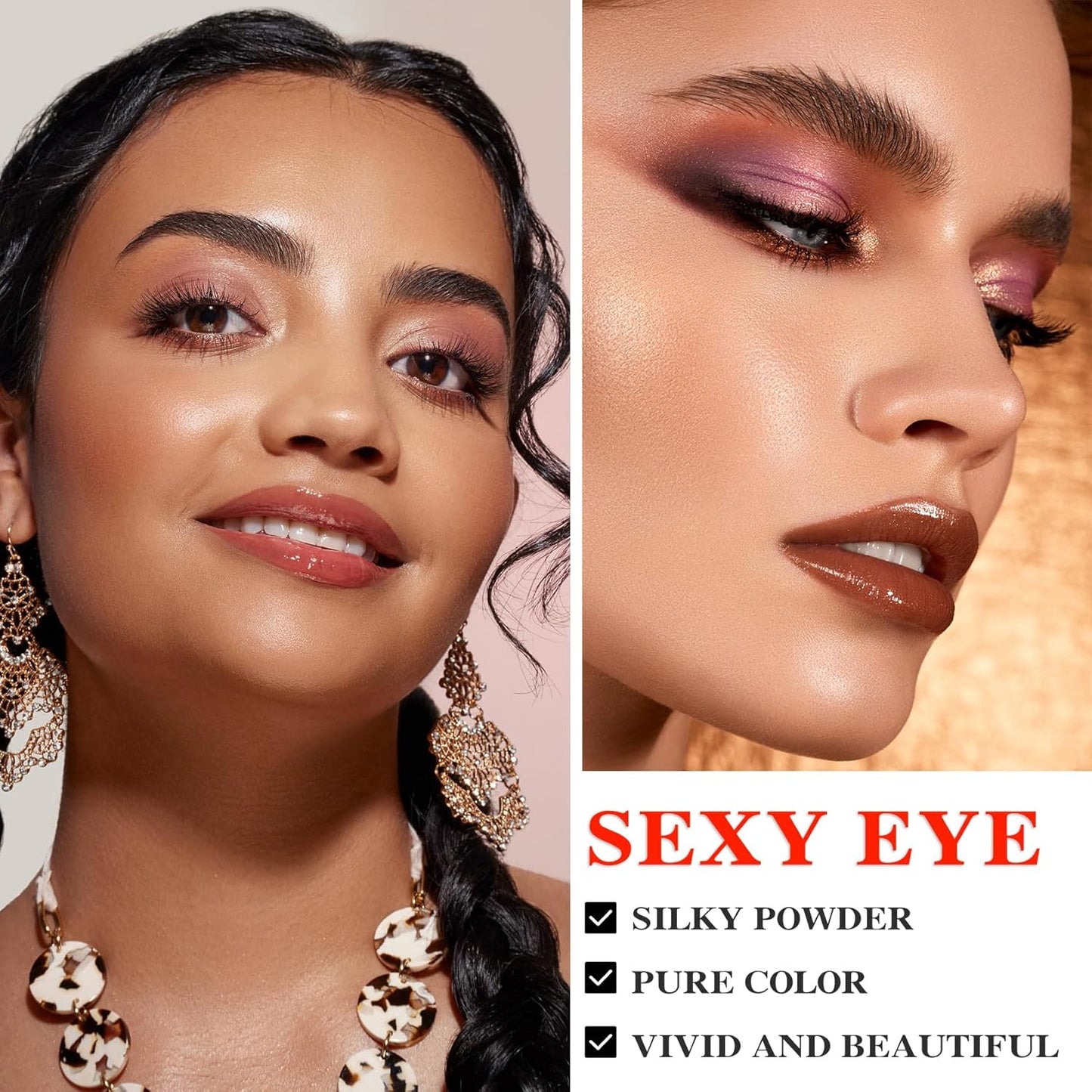 10 Colors Makeup Naked Eyeshadow Palette,Nude Matte Shimmer Eyeshadow Palette,Natural Glitter Pigment Eye Shadow Pallete Set Long Lasting & Waterproof Smokey Eye Professional Beauty Makeup Kit #8