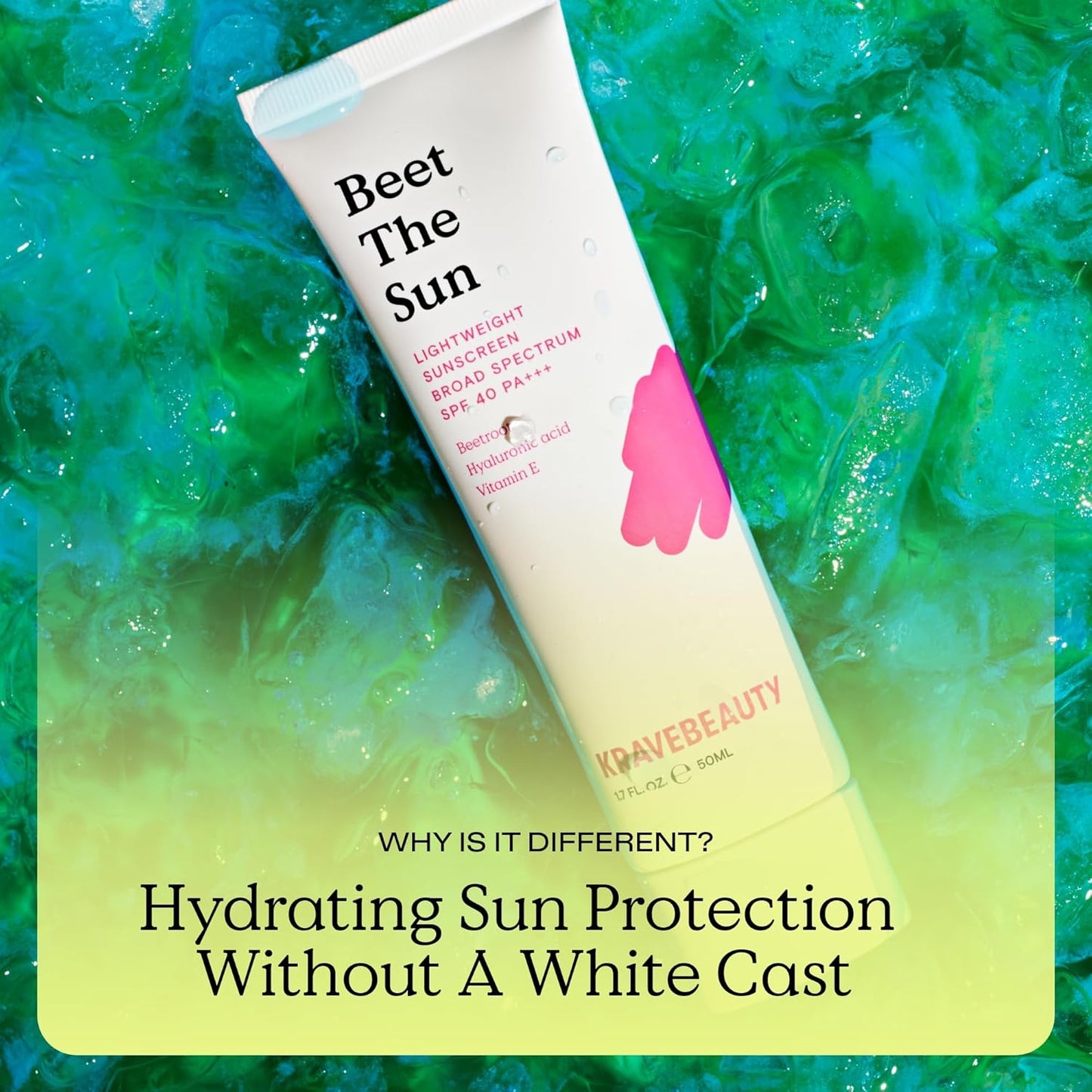 KraveBeauty Beet The Sun SPF 40 PA+++ Broad Spectrum Sunscreen Duo, Daily Non-Greasy Chemical SPF Duo, No White Cast or Pilling, For All Skin Types, Vegan & Cruelty Free, 1.7 fl oz x2