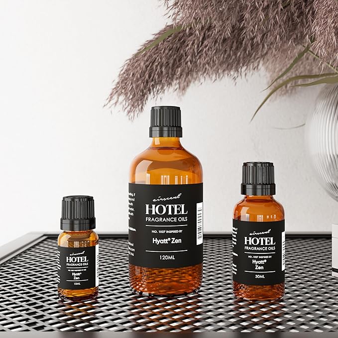 AirScent Hotel Diffuser Oil Inspired by The Hyatt Zen Hotel Scent - Premium Fragrance Oil No. 1027 for Ultrasonic and Waterless Diffusers and Crafting - 30 mL, 1 fl oz Glass Bottle with Dropper