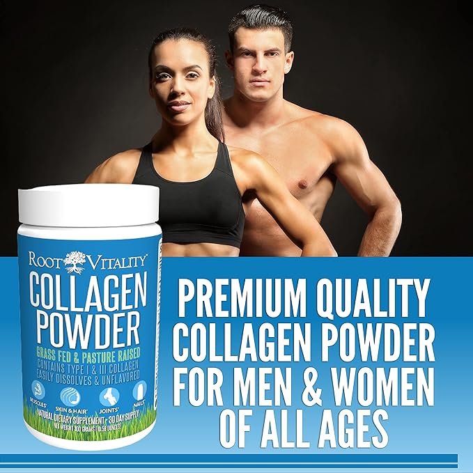 Collagen Peptides Powder - Grass-Fed, Pasture-Raised Hydrolyzed Protein Supplement for Skin, Hair, & Nails - Non-GMO, Zero Sugar Daily Supplement for Men & Women (30 Servings)