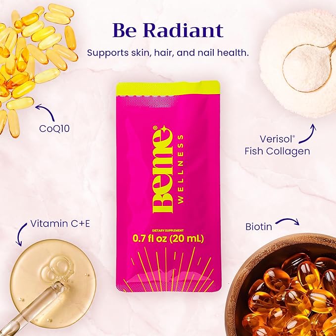 BeMe BeRadiant Berry & BeZen Bundle - Liquid Collagen & Magnesium Glycinate L-Theanine Supplements