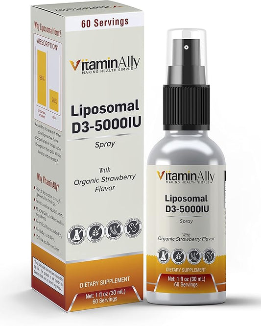 Liposomal Liquid Vitamin D3-5000IU Spray | 2 Month Supply |1 fl oz | Non-GMO | Sugar Free| Gluten Free | Travel Friendly | Supports Bone Health, Immune System and Healthy Mood