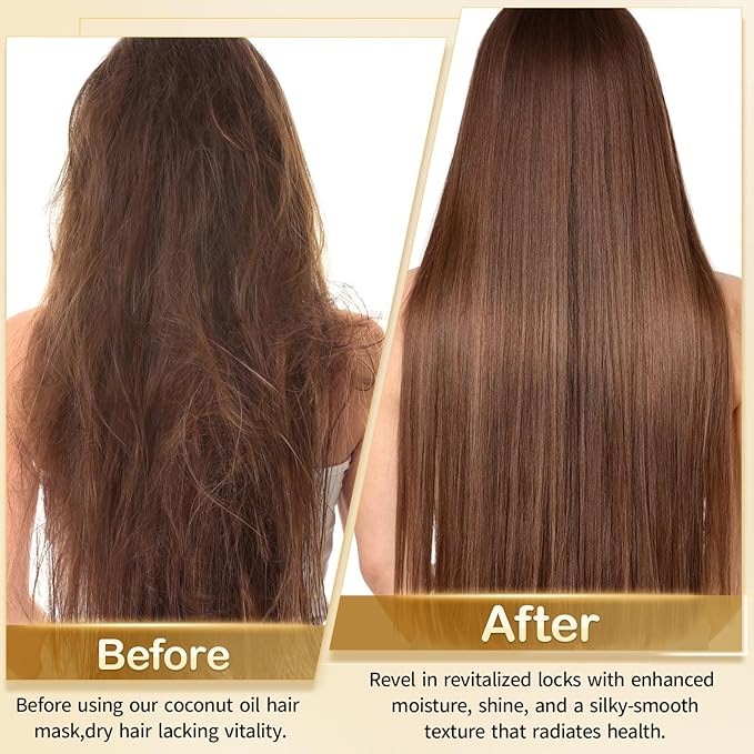 KINGMING Keratin Hair Mask, Keratin Hair Treatment 500ml Hair Mask for Dry Damaged Hair, Coconut Oil Deep Conditioning for All Hair (16.9 oz)