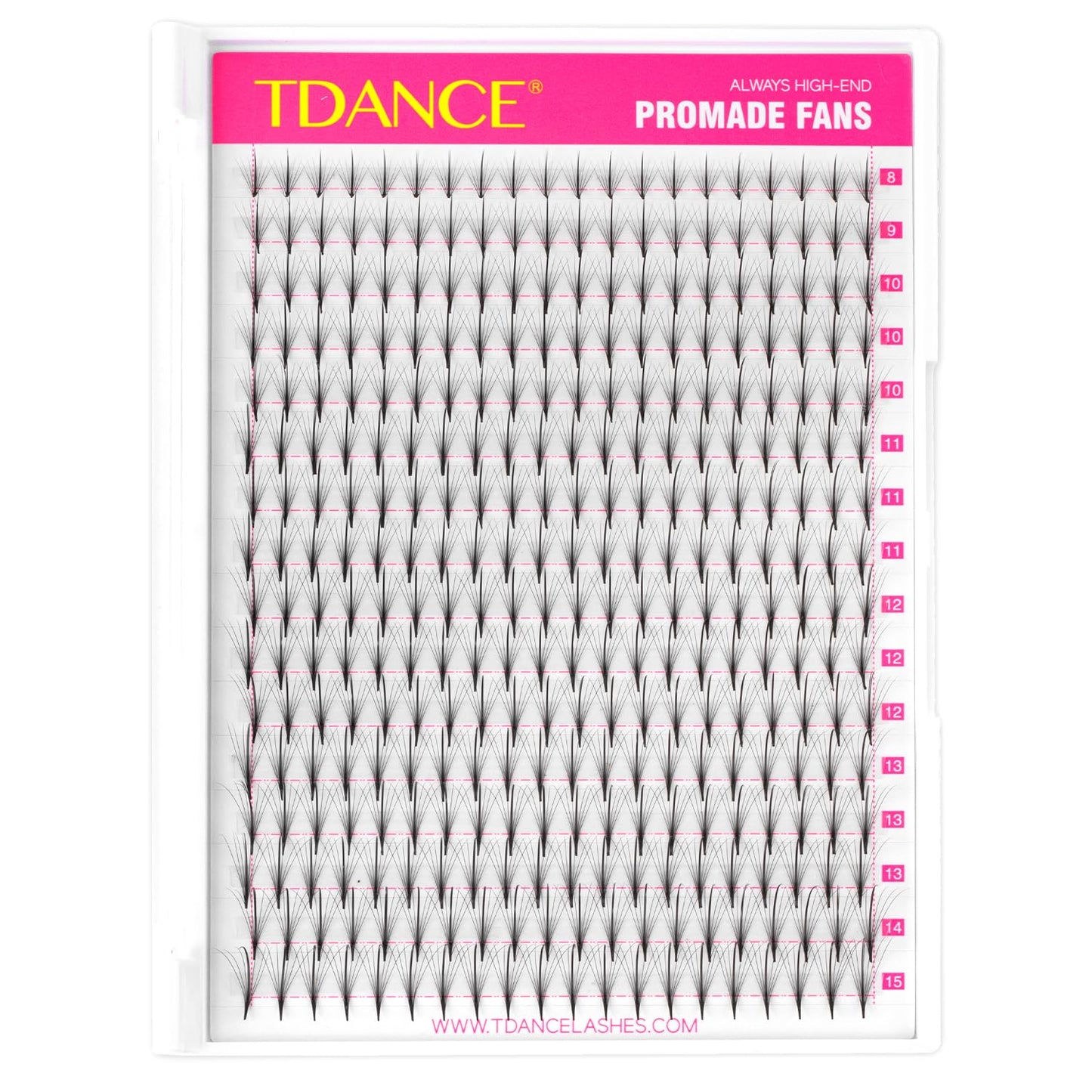 TDANCE Premade Fans Eyelash Extensions 320 Fans Pre Made Fans Lash Extensions Middle Stem Heat Bonded Premade Lash Fans Volume Lash Extensions(320-WISPY-7D-0.07-C-8-15mm)