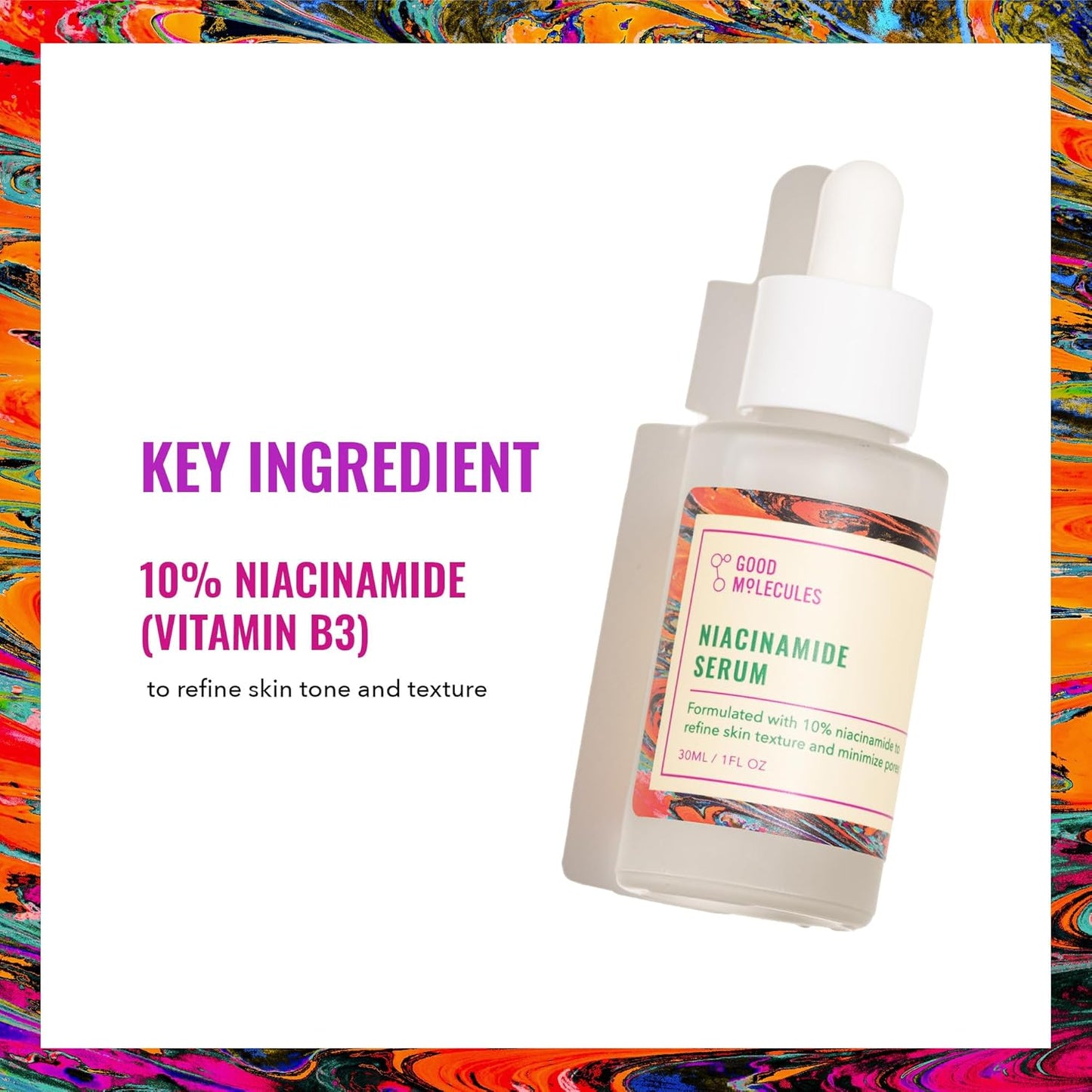 Good Molecules Niacinamide Serum - 10% Niacinamide to Target Acne, Nourishment, and Skin Tone - Ultra Hydrating Serum and Brightening Skin Care for Face