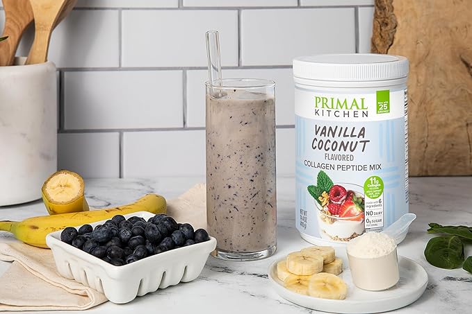 Primal Kitchen Vanilla Collagen Fuel® Drink Mix, Vanilla Coconut Collagen Peptides, No Dairy or Artificial Sweeteners, 14.4 Ounces