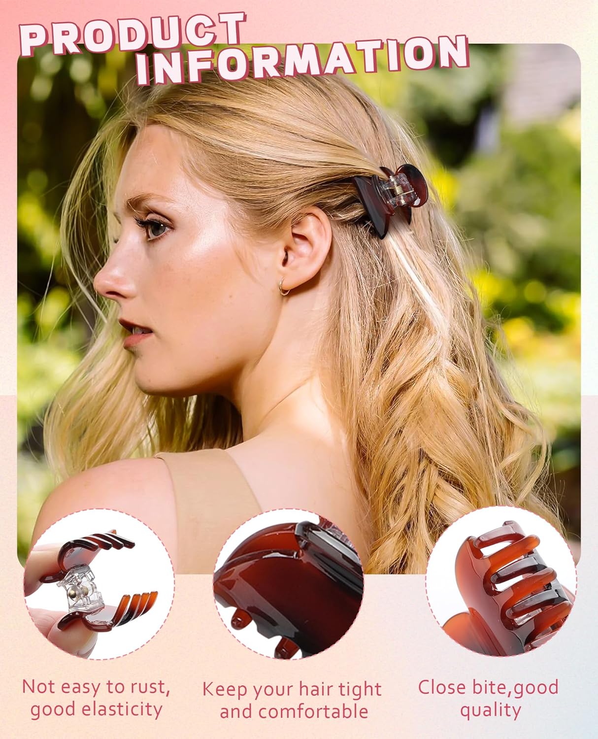 Claw Hair Clips Jaw Clamps - 12PCS Small Hair Claw Jaw Clamp for Thin Hair Styling Accessories Classic Hair Clamp for Women Girls(Solid color#1)