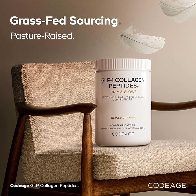 Codeage GLP-1 Collagen Powder Supplement - Nextida GC Collagen Peptides - GLP 1 Support - Hydrolyzed, Grass-Fed, Type I & III, Unflavored - Non-GMO, Gluten-Free, Dairy-Free - 10.58 Oz