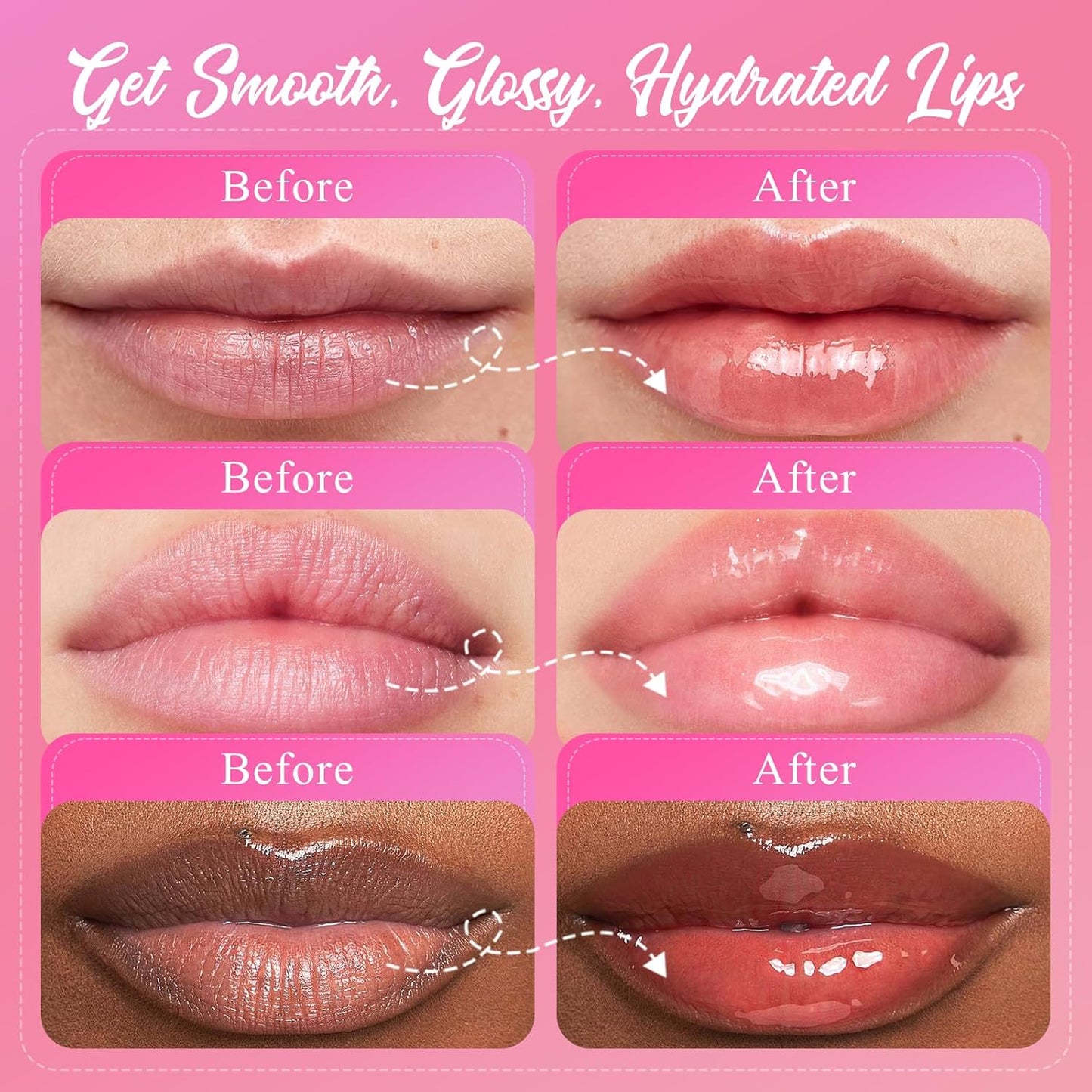 4 Pack Lip Mask Set - Berry, Grape, Mint, Vanilla Flavors - Hydrating Overnight Lip Mask for Soft, Smooth Lips, Lip Sleeping Mask for Chapped, Dry Lips with Vitamin C & Shea Butter