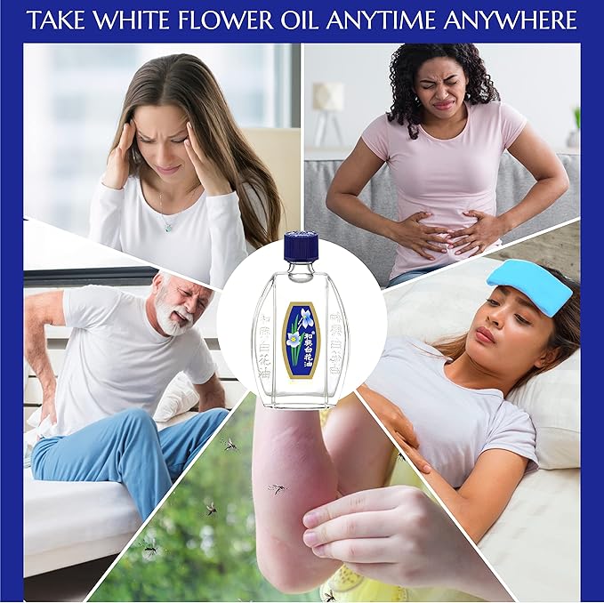White Flower External Analgesic Balm Oil 10ml/ 0.338fl Oz., Authentic US Import(6 Packs)
