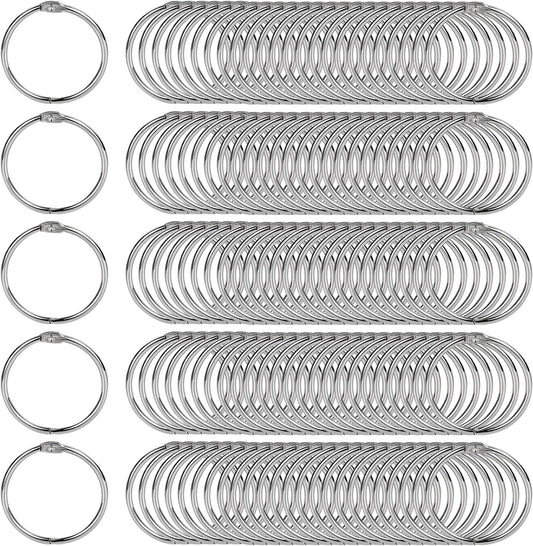 1.5 Inch Loose Leaf Binder Rings (120 Pack), Nickel Plated Small Metal Book Rings for Index Cards, Documents, Keychains, DIY Crafts, Office, School, and Home Supplies (1.5-inch)