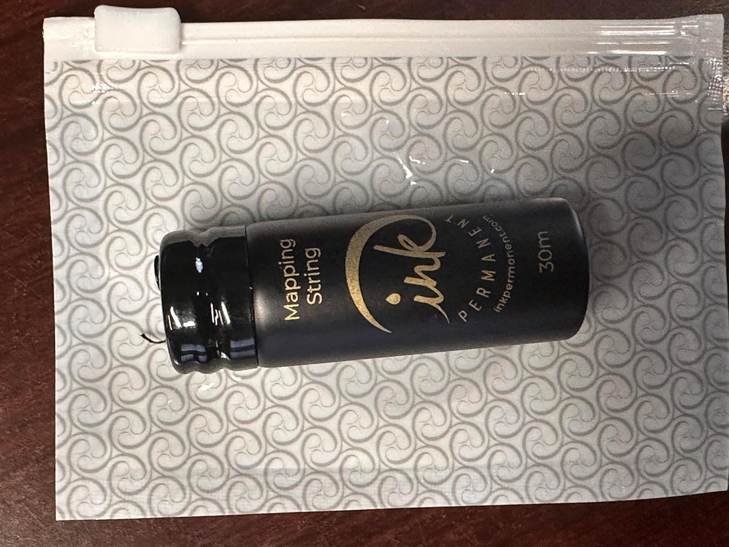 Ink Permanent Brow Mapping String [100 Ft Bottles - 30 m] Pre-Inked String for Permanent Makeup and Microblading Supplies, Brow Mapping Kit, Pre-Inked Thread for Eyebrow Shaping (Black)