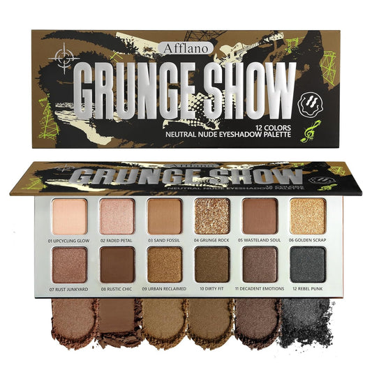‌Natural Nudes Eyeshadow Palette - Warm Taupe & Dark Brown Matte, Shimmer & Metallic Velvety Finish | Long-Lasting Travel-Friendly Compact Size | Beginner-Friendly Eye Makeup Palette Everyday Looks