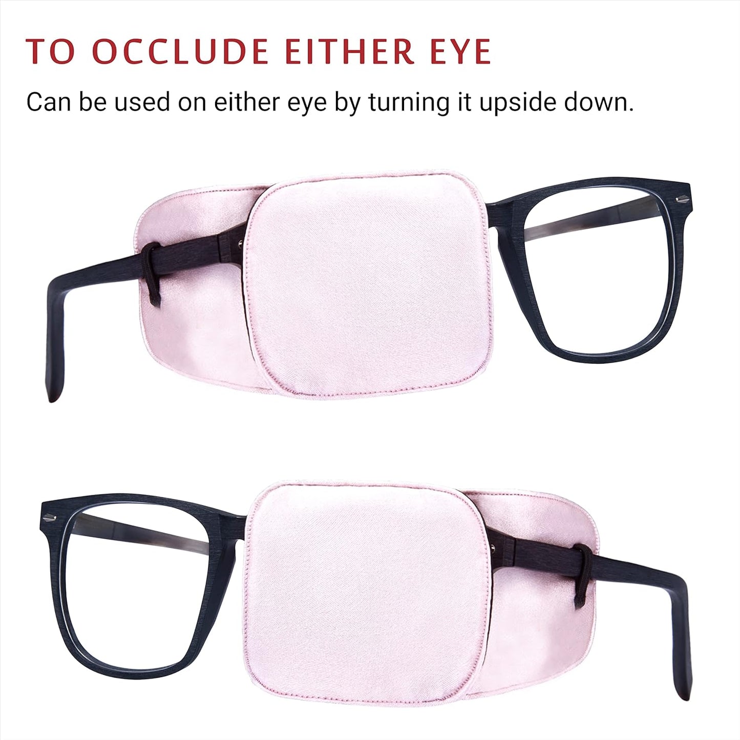 Astropic Large Silk Eye Patch for Adults Kids Big Glasses to Cover Either Eye (Large, English Rose Pink)