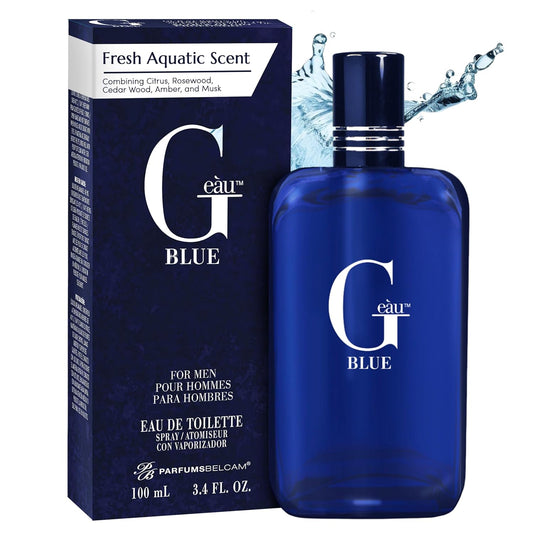 PB ParfumsBelcam G Eau Blue Eau de Toilette Spray – Men’s Cologne, Long-Lasting Summer Fragrance for Men and Teen Boys, Perfume para Hombre – 3.4 Fl Oz – Fresh Blue Scent